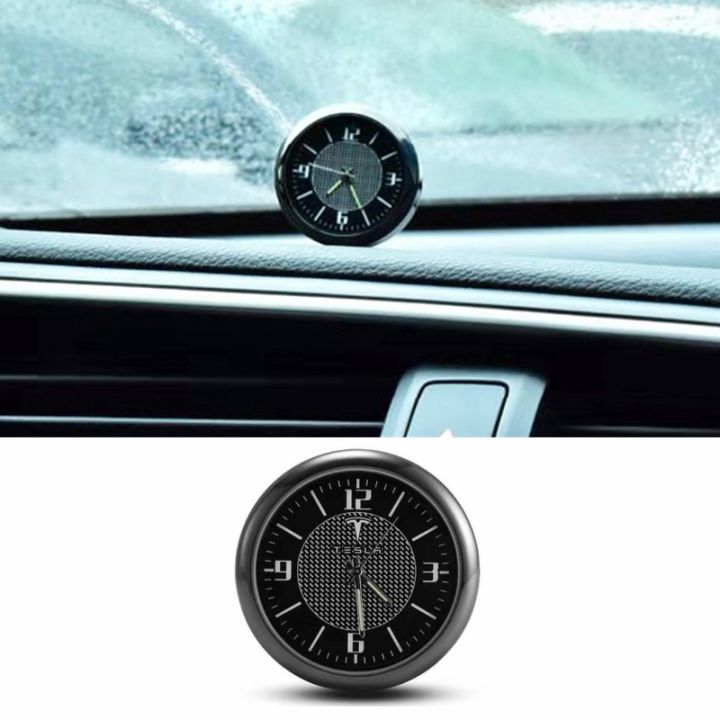 two-dog-sells-cars-นาฬิกาตกแต่งควอตซ์เรืองแสงสำหรับตกแต่งรถยนต์-ตราเทสลาโรดสเตอร์ไซเบอร์ทัครุ่น3-s-x-y-แผงหน้าปัดรถยนต์นาฬิกา