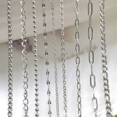 【CW】 2 meters Rolo Chain for Diy Neckalce Jewelry Making Bulk Chains Cable Accessories