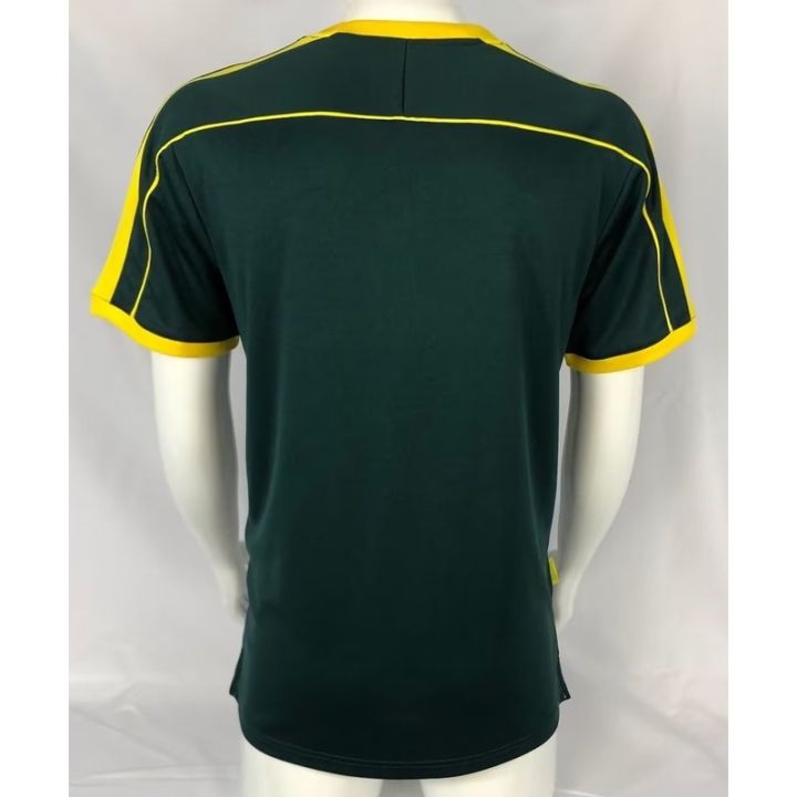 เสื้อกีฬาแขนสั้น-ลายทีมชาติฟุตบอล-brazil-goalkeeper-retro-jersey-1998-คุณภาพสูง-ไซซ์-s-xxl