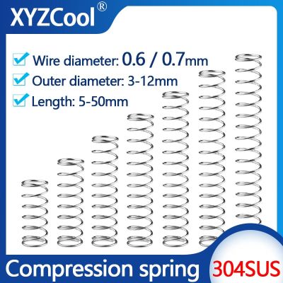 【LZ】 Stainless Steel Compression Spring Machine Coil Pressure Release Return Compressed Spring Wire Diameter 0.6mm 0.7mm 10piece