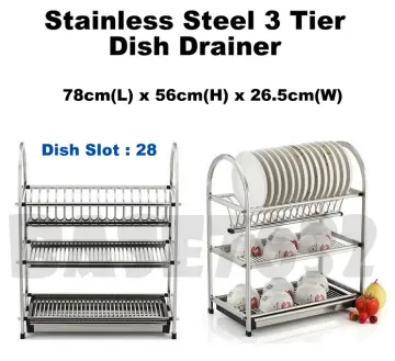 102cm Extra Large Kitchen Dish Drying Drainer Rack Plate Cutlery Storage