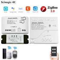 Pulse Mode Tuya Switch zigbee 220 WiFi Module 1/2/4CH tuya Smart Life Control Module Relay 10A Alexa Switch Gateway Bridge RF