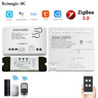 2023 latest โหมดชีพจร Tuya Switch zigbee 220 โมดูล WiFi 1/2/4CH tuya Smart Life โมดูลควบคุมรีเลย์ 10A Alexa Gateway Bridge RF