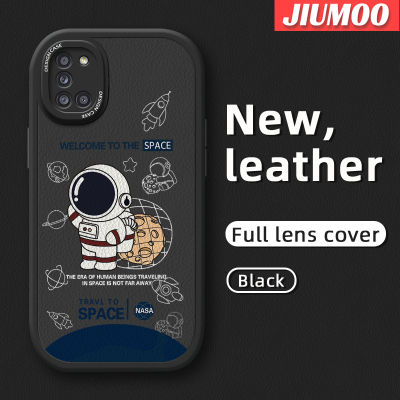 JIUMOO เคส M31 M31 A31ปลอกสำหรับ Samsung ลายการ์ตูนน่ารักของนักบินอวกาศดีไซน์ใหม่เคสใส่โทรศัพท์หนังหลังเคสฝาปิดซิลิโคนนุ่มเลนส์กล้องถ่ายรูปเคสป้องกันรวมทุกอย่าง