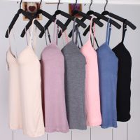 [A LIKE] WomenCamisole With BuiltShelfAdjustable Spaghetti Strap VestTop Camis Solid Color Sexy PinkTop