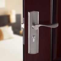 ■☎ Household door lock indoor bedroom modern solid wood door handle lock silent universal lock aluminum alloy toilet