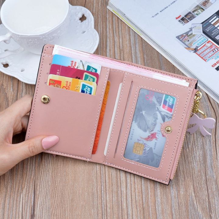 new-fashion-2021-women-short-wallets-design-small-daisy-card-holder-high-quality-pu-coin-purse-simple-zipper-money-bag-wallets