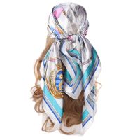 【YF】 90x90cm Silk Scarf Headwraps For Woman Fashion Four Seasons Hair Accessories Foulard Iuxe Bandana Femme Headscarf Scarftop