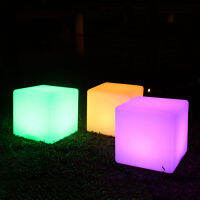 Outdoor LED Illuminated Furniture Cube Chair Bar Light KTV Party Wedding Decoration Glowing Cube Stool Chair Light AAA Battery