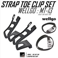 ตะกร้อบันไดจักรยาน พร้อมสายรัด สีดำ WELLGO : MT-13 TOE CAGE CLIP &amp; STRAP SET FOR PEDAL