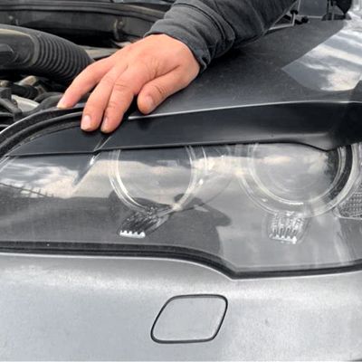 Car Front Resin Headlight Eyebrow Eyelid Cover Trim for BMW X5 E70 2007-2013 Gloss Black