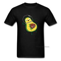 Alien Avocado Men Tees Cartoon Tshirt Whimsical T Shirt Designer Funny Fruit Astronaut Clothing Fitness