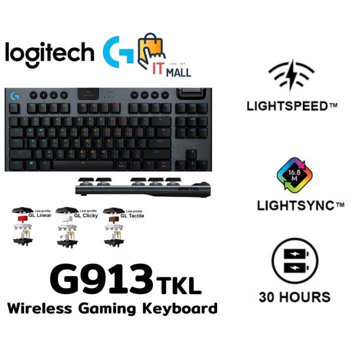 Logitech G913 TKL GL Clicky Wireless Gaming Keyboard EN/TH Warranty 2