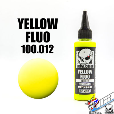 SKULL COLOR 100.012 YELLOW FLUO ACRYLIC COLOR 60ML FLUORESCENT PAINT สีอะครีลิกสำหรับพลาสติก โมเดล VCA GUNDAM