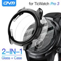 2-IN-1 Case Tempered Glass for Ticwatch Pro 3 Ultra-HD Screen Protector Glass Film Bumper Protective Cover Accessories