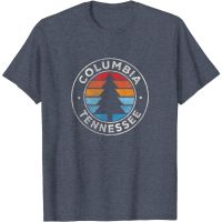 Columbia Tennessee TN เสื้อยืดลําลอง แขนสั้น พิมพ์ลายกราฟฟิค 70s คุณภาพสูง สไตล์เกาหลี วินเทจ เรโทร เป็นที่นิยม