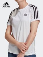 Adidas Clover Short Sleeve Womens 2023 Summer New Round Neck Sportswear Casual Running Half Sleeve GN2913