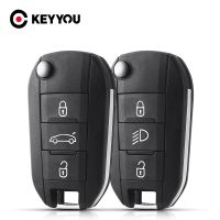 [MEES] Keyyou Remote Car Key Flip Hu83 Va2สำหรับ Peugeot 508 208 2008 308 3008 5008 Citroen C3 C4 C4l Elysee 3ปุ่มรถ Key Shell-กุญแจรถ-