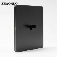 ◄♛ Wall Light Toggle Switch Black Stainless Steel Panel 1-4 Gang 2 Way Switch EU Socket For Home