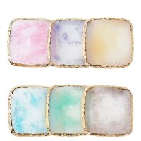 Nail Color Palette Resin Agate Stone Gel Polish Pallet Round Mixing Drawing Paint Plate Pad Manicure Nail Art Display Shelf