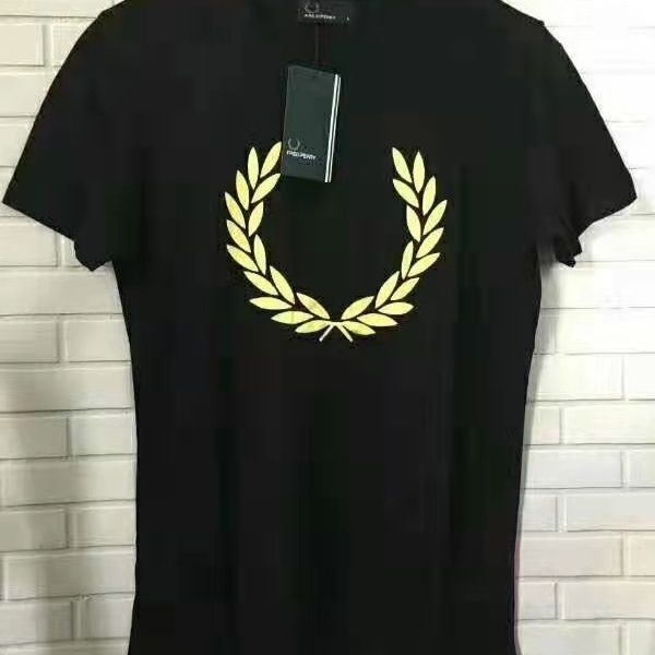 fred-perry-คอกลมผู้ชาย-t-เสื้อเชิ้ตผ้าฝ้ายแท้ลำลองเข้ารูปใส่สบายระบายอากาศได้ดี