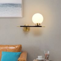 Modern Wall Lamp Led Glass Ball Nordic Living Bedroom Restaurant Background Sconce Lighting Bedside Decoration Lights Luminaire