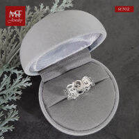 MT แหวนเงินแท้ ฉลุลายเส้น สไตล์ยุโรป ไซส์: 51 Solid 925 Sterling Silver Ring (sr302) MT Jewelry มณีธารา