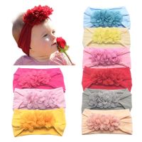 [COD] 2019 new baby headband super soft nylon childrens hair accessories princess chiffon flower ins