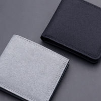 hang qiao shopMens Wallet Short Purse Mens Short Style Canvas Simple  Ultra-thin Personality Small Wallet