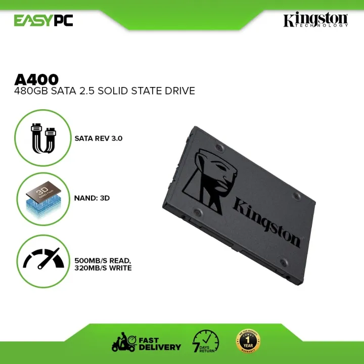 EasyPC Kingston SSDNow A400 120GB 240GB 480GB Solid State Drive Sata 2.