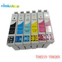 【HOT SALE】 KingNet_lk Einkshop ตลับ T0821 T0821N สำหรับ Epson R270 R390 TX650 T50 T59 RX590 TX700W TX800W T50 TX720 TX700 TX800 RX610