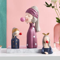 nordic home decor figurines for interior living room desk decoration accessories statue sculpture Girl living room Ornaments