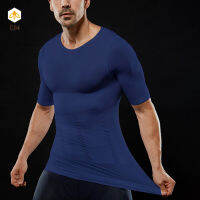 IUM Men การบีบอัดแขนสั้นเสื้อยืด Belly Control Body Build Shapewear ฤดูร้อน Slimming Shaper อุปกรณ์เสริมเสื้อผ้าผู้ชายกีฬา Gym Trainers ฤดูร้อนเสื้อยืด Tops Shapewear การบีบอัด Belly Control Elastic Slimming แขนสั้น Body Build