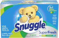 Snuggle Plus Super Fresh Fabric Softener Dryer Sheets ขนาดกล่องละ 105ชิ้น