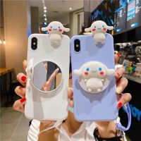 【Great. Cell phone case】3D น่ารักลูกสุนัขการ์ตูนกระจกโทรศัพท์กรณีสำหรับ Samsung Galaxy A51 A52 A71 A70 A32 A31 A02S A12 M11 A20E Lanyard กรณี