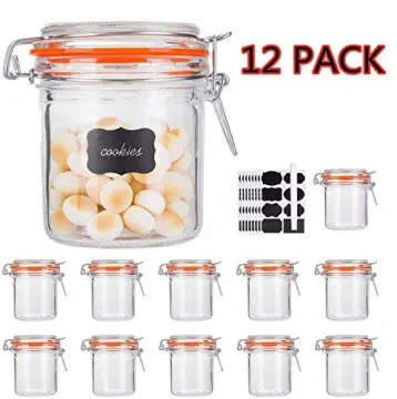 32 oz Glass Jars With Airtight Lids And Leak Proof Rubber Gasket,Wide Mouth  Mason Jars With Hinged Lids For Kitchen Canisters 1000ml, Glass Storage  Containers 4 Pack