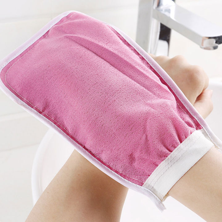 ถุงมือถุงมืออาบน้ำผ้าเช็ดตัว2ชิ้น-ชุดผ้าเช็ดตัวฝักบัวสี่เหลี่ยมผืนผ้าถุงมือขัดถูแรงเครื่องมือทำความสะอาดเซรั่มผลัดเซลล์ผิว
