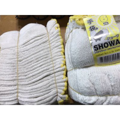 [คุณภาพดี] SHOWA ถุงมือผ้า (1แพ็ค12คู่)โชวา 6 ขีดไม่ฟอก ถุงมือขาว ถุงมือทำงาน ถงมือก่อสร้าง ถุงมือทำสวน[รหัสสินค้า]4947