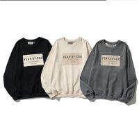 Plus size high street FOG FEAR OF GOD new patch print LOGO twill casual long-sleeved round neck sweater