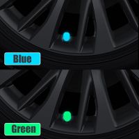 【CW】✥  4x Fluorescent Car Tire Cover Illuminated Stem Cap Wheels Tires Parts Caps