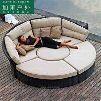 Xiayang2788 Outdoor rattan furniture sofa bed lazy sun room cany art senior club chair round