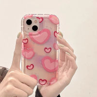 Cute Love Case Compatible for IPhone 14 13 12 11 Pro XS Max XR X 8 7 6S Plus Phone Soft Casing Transparent TPU Silicone Shockproof Clear Cover Protector
