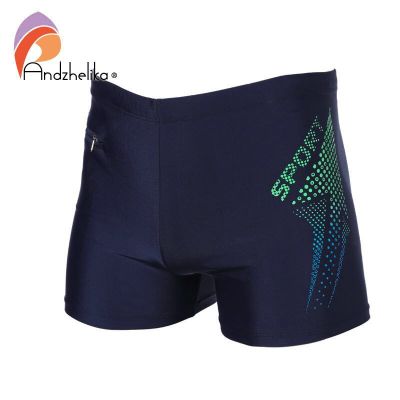 Andzhelika กางเกงว่ายน้ำมีซิปสำหรับผู้ชายกางเกงว่ายน้ำแบบมีชุดว่ายน้ำกางเกงชุดว่ายน้ำกางเกงในกีฬา