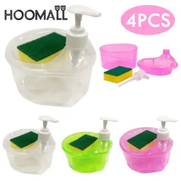 Soap Dispenser and Scrubber Holder Dish Soap Dispenser for Home Countertop