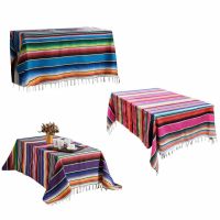 【cw】 Ethnic Style Table Cloth Beach Blanket Cotton Mexican Indian Handmade Rainbow Blanket Home Tapestry Beach Picnic Mat ！