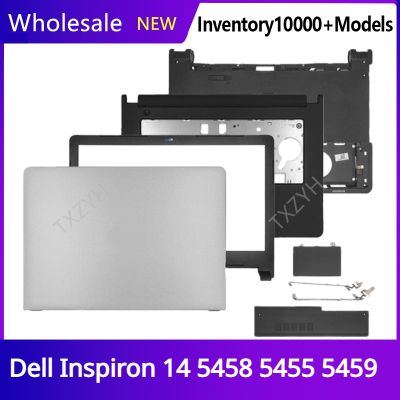 For Dell Inspiron 14 5458 5455 5459 Laptop Silver NoTouch LCD back cover Front Bezel Hinges Palmrest Bottom Case A B C D E Shell