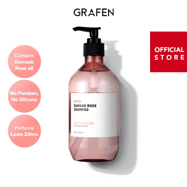 [GRAFEN] Damask Rose Perfume Shampoo 500ml [AntiHair Loss] Lazada