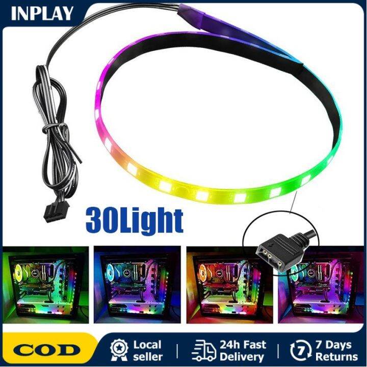 LED Strip 4 Pin Interface RGB Light Strip 40cm 5V ARGB 24 Lamp