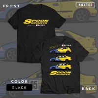 เสื้อยืดแขนสั้นคอกลมการออกแบบเดิมHonda Civic Spoon SportsEG EK ESI JDM Japan Car Automotive T Shirt ANYTEEเสื้อยืดพิมพ์ลS-5XL