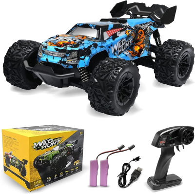 E EVA’S CONFUSE RC Cars 1:20 Scale Remote Control Car 2.4GHZ 2WD Monster Trucks for Boys 20KM/H High Speed All Terrain Off Road RC Truck Electric RC Car Toys Gifts for Kids and Adults, Blue